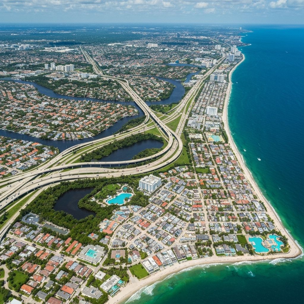 Aerial view of South Florida tri-county area